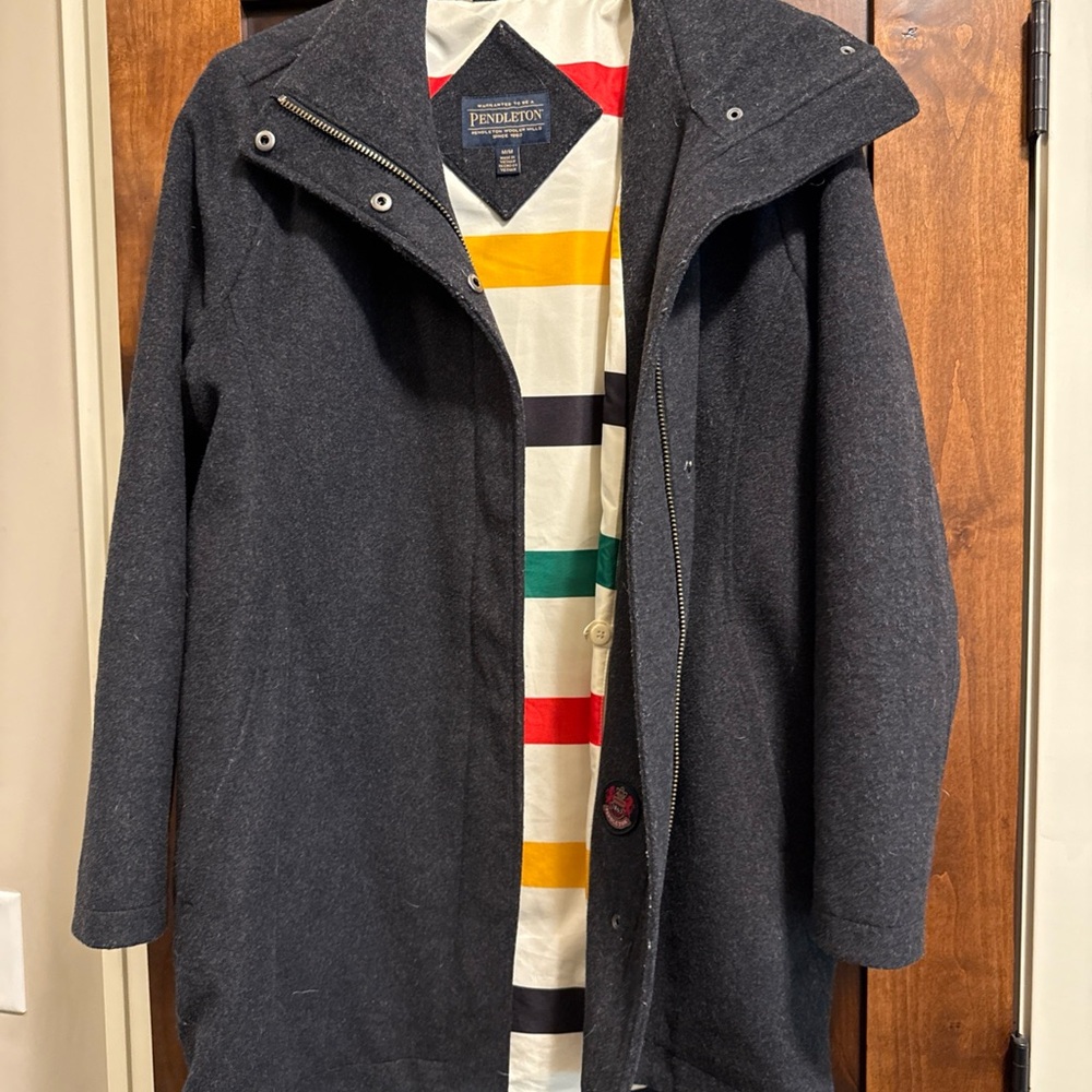 Pendleton Gray Trench Coat Modern Minimalist Desi… - image 5